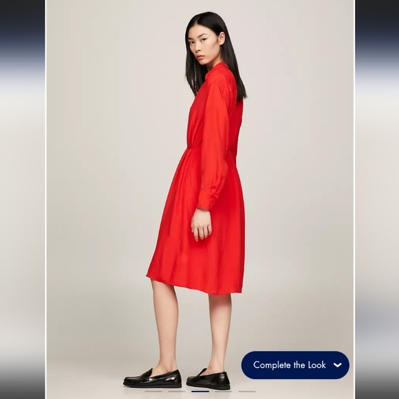 Belted Crepe Shirtdress - Picture 3 of 7